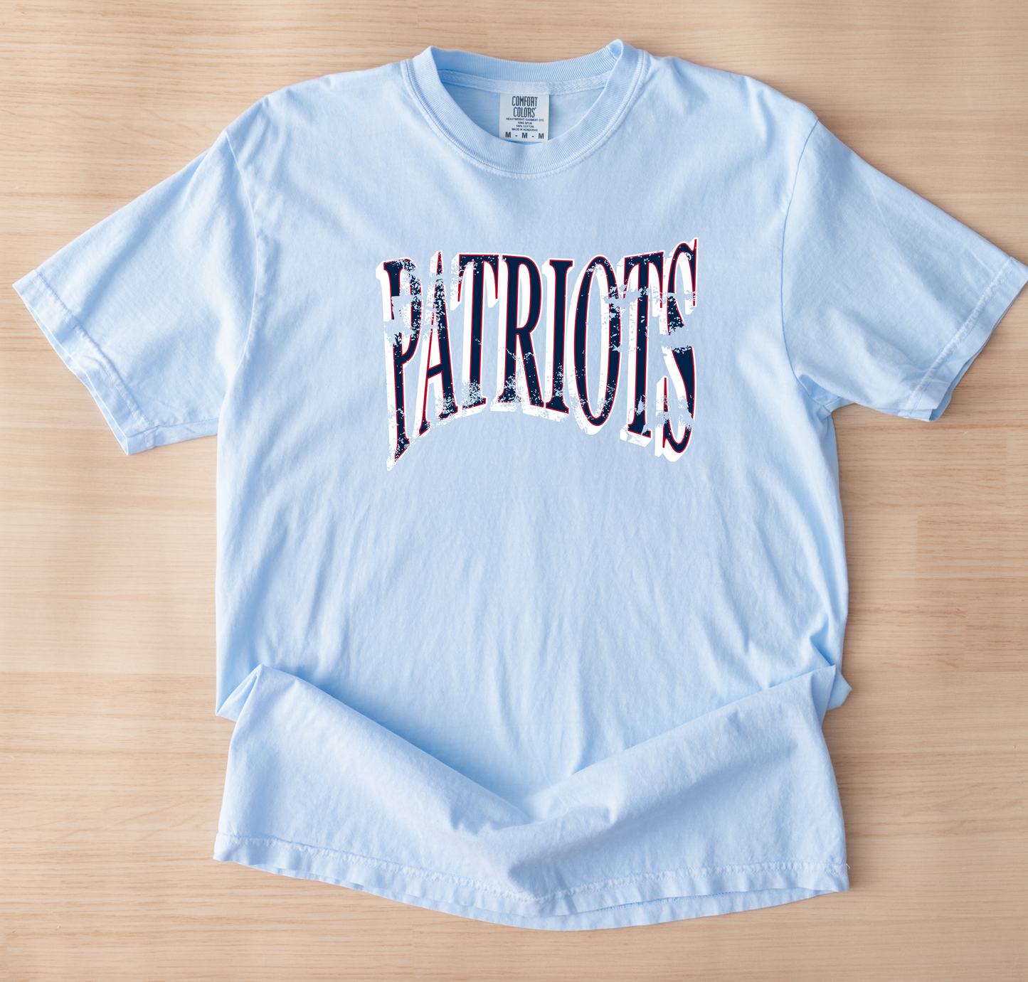 Red White & Blue Patriots Unisex Comfort Colors Hydrangea Tshirt