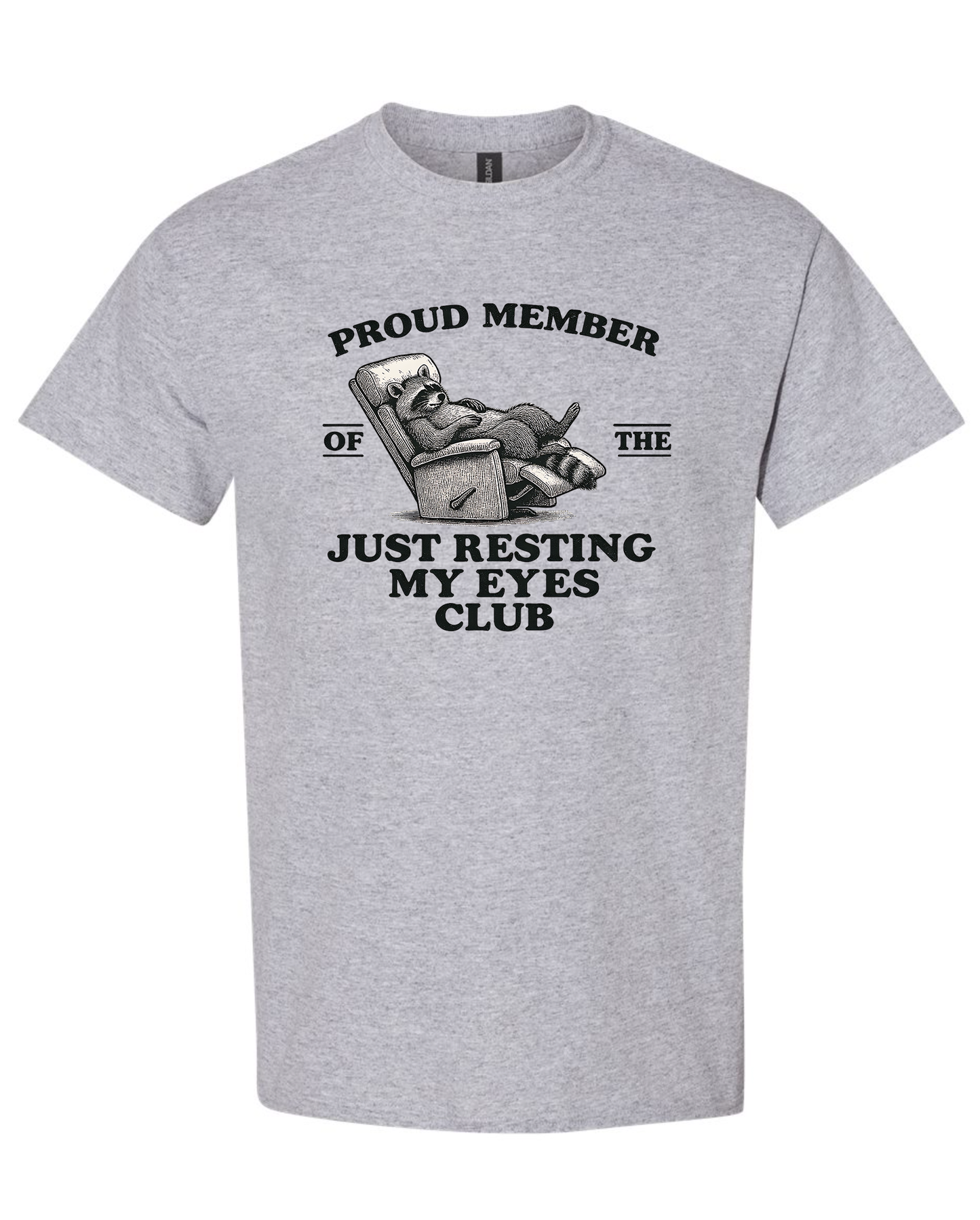Resting eyes unisex Gildan Sports grey t shirt