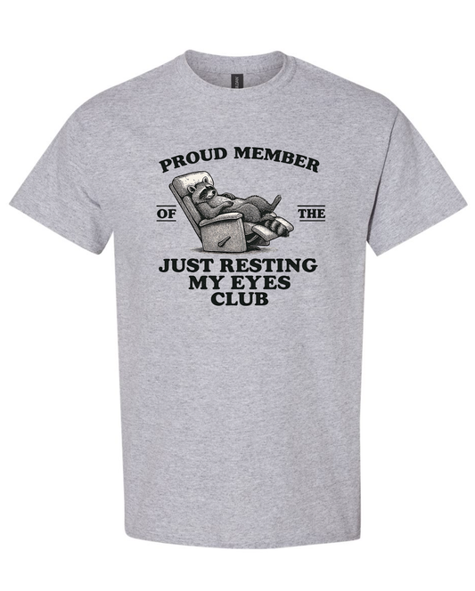 Resting eyes unisex Gildan Sports grey t shirt