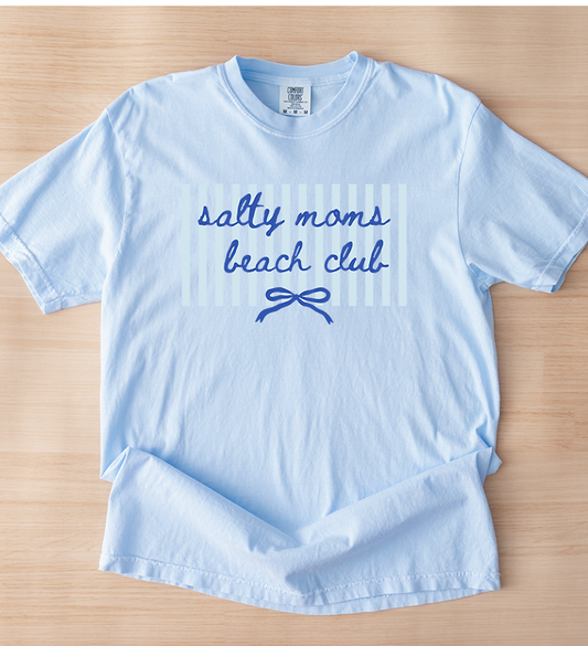 Salty mom beach club unisex Hydrangea comfort colors t shirt