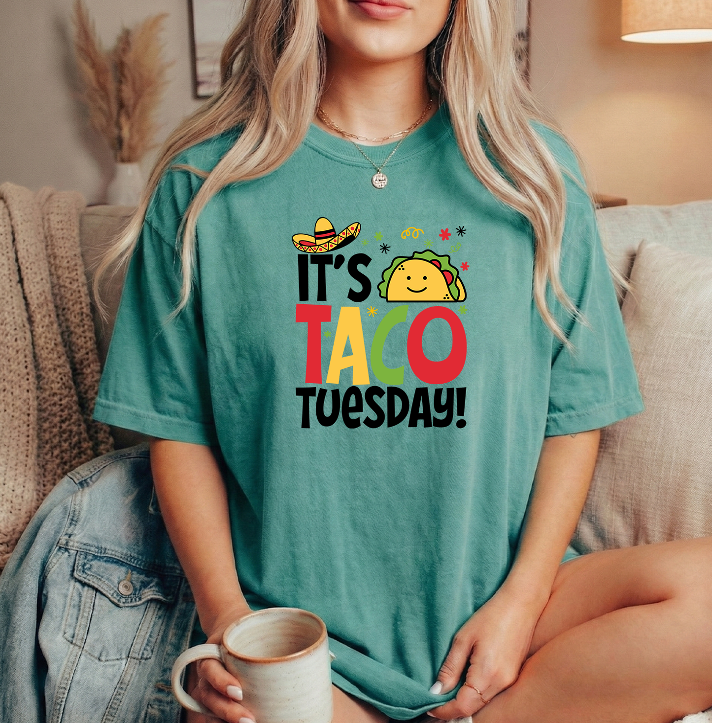 Taco Tuesday Seafoam YOUTH Comfort Colors Tshirt