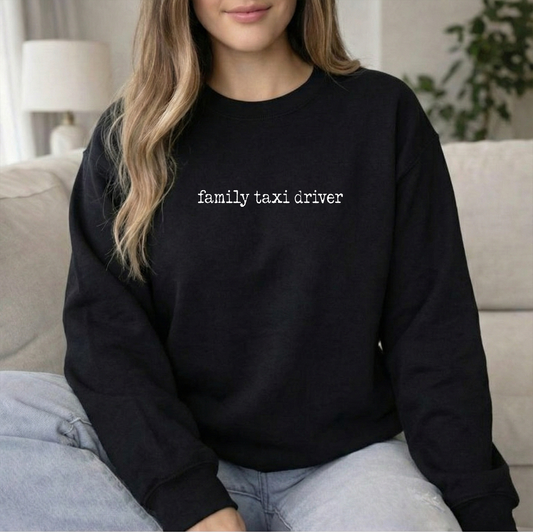 Taxi Unisex Black Gildan Crewneck Sweatshirt