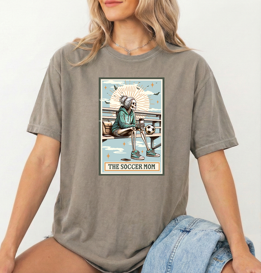 The soccer mom Unisex Khaki Comfort Colors Tshirt