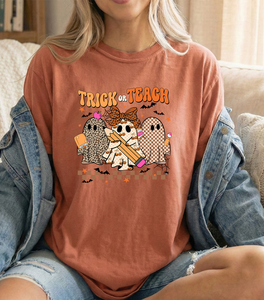 Trick or Teach Unisex Comfort Colors Terracotta Tshirt