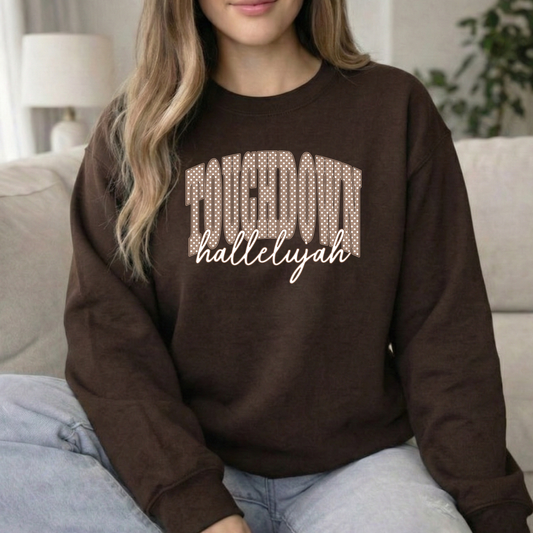 Touchdown H Unisex Dark Chocolate Gildan Crewneck Sweatshirt