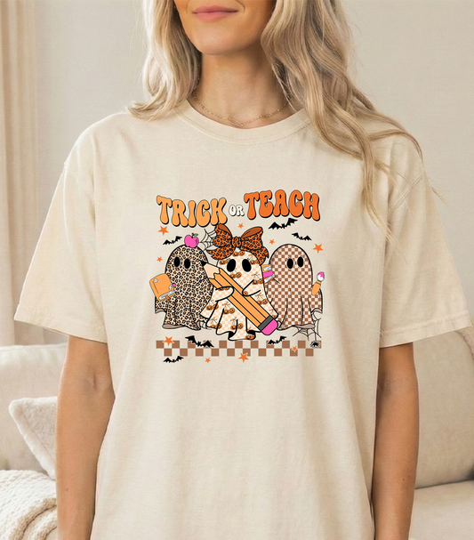 Trick or Teach Unisex Comfort Colors Ivory Tshirt