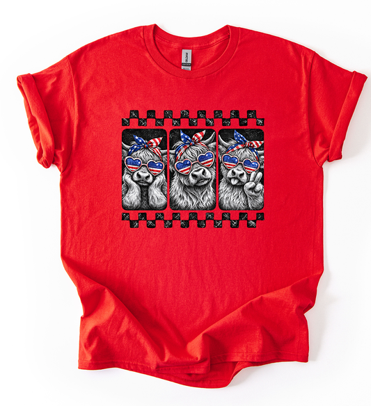 USA cow Red unisex Gildan Tshirt