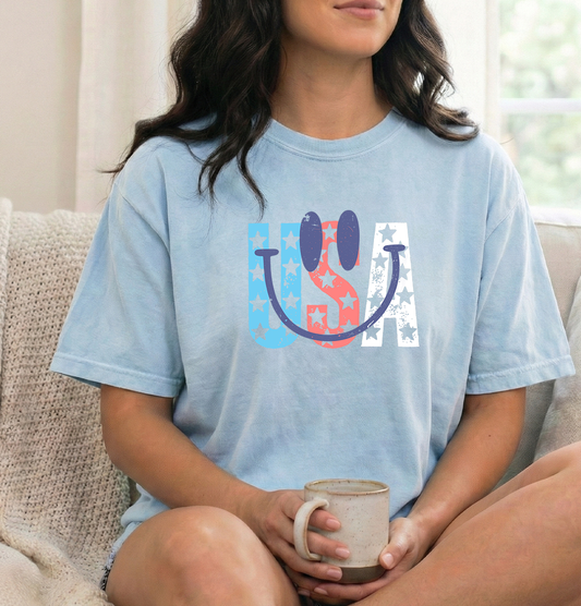 Usa Smile Unisex Chambray Comfort Colors Tshirt
