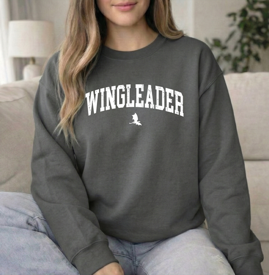 Wingleader Unisex Charcoal Gildan Crewneck Sweatshirt